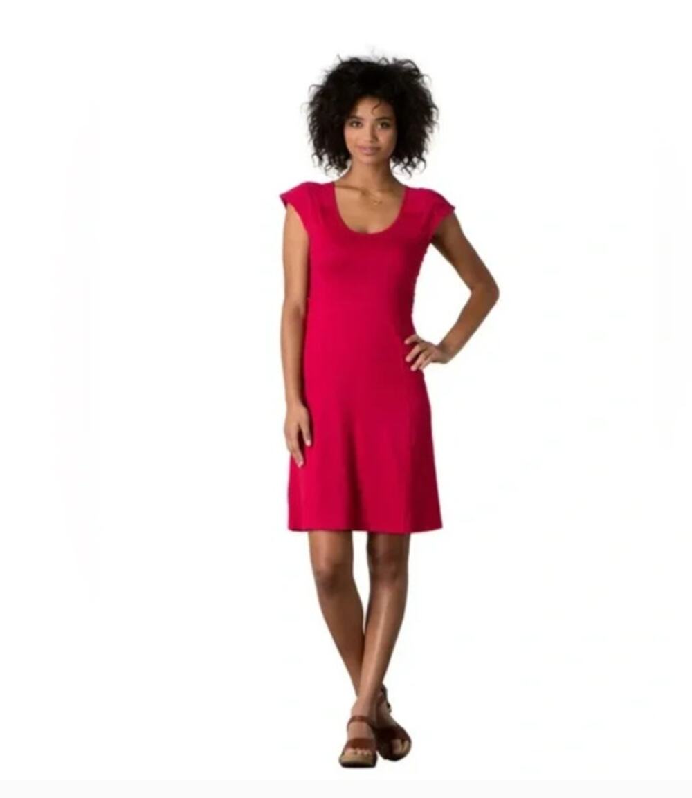 Toad &Co Sama Sama Knit Dress Womens Small Cap Sleeve Zip Pocket Travel Casual